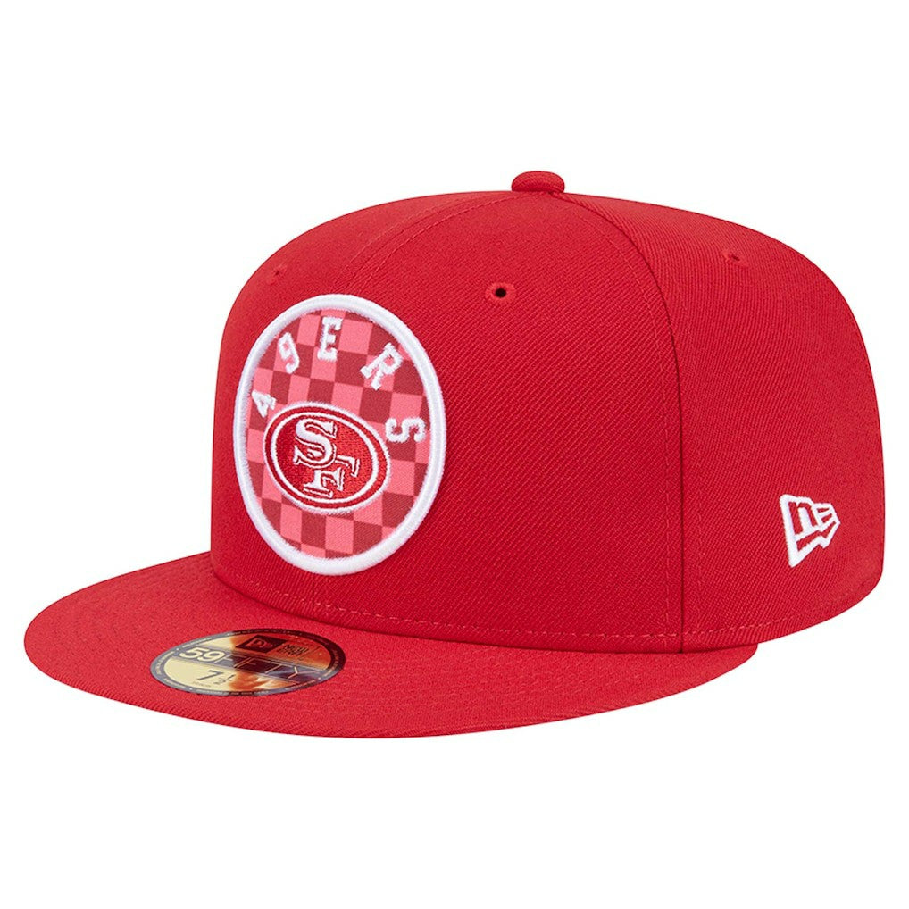 San Francisco 49ers New Era Checkered 59FIFTY Fitted Hat Scarlet - NFL