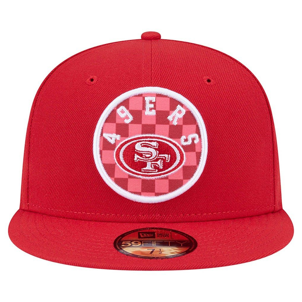 San Francisco 49ers New Era Checkered 59FIFTY Fitted Hat Scarlet - NFL