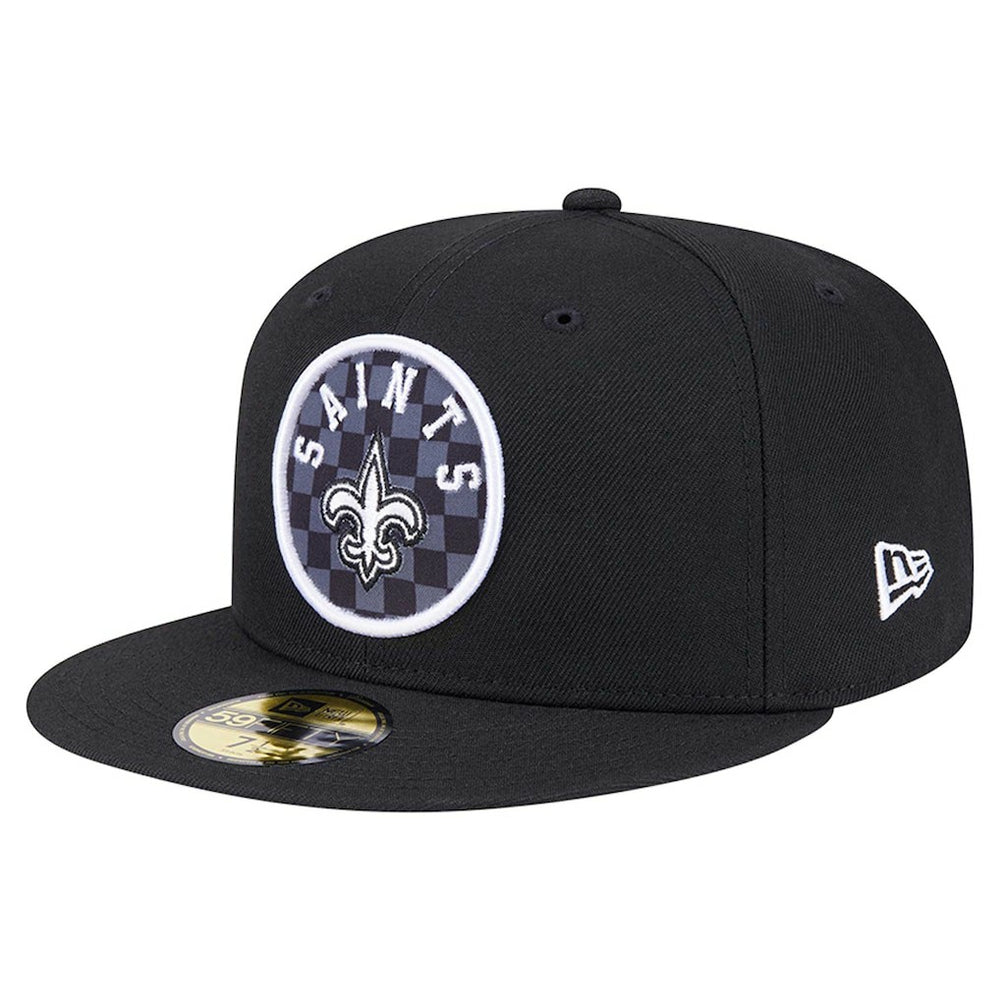 New Orleans Saints New Era Checkered 59FIFTY Fitted Hat Black - NFL