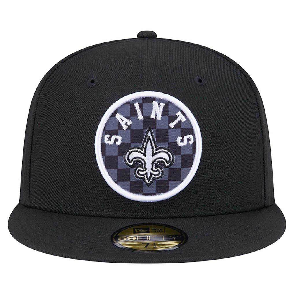 New Orleans Saints New Era Checkered 59FIFTY Fitted Hat Black - NFL