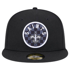 New Orleans Saints New Era Checkered 59FIFTY Fitted Hat Black - NFL