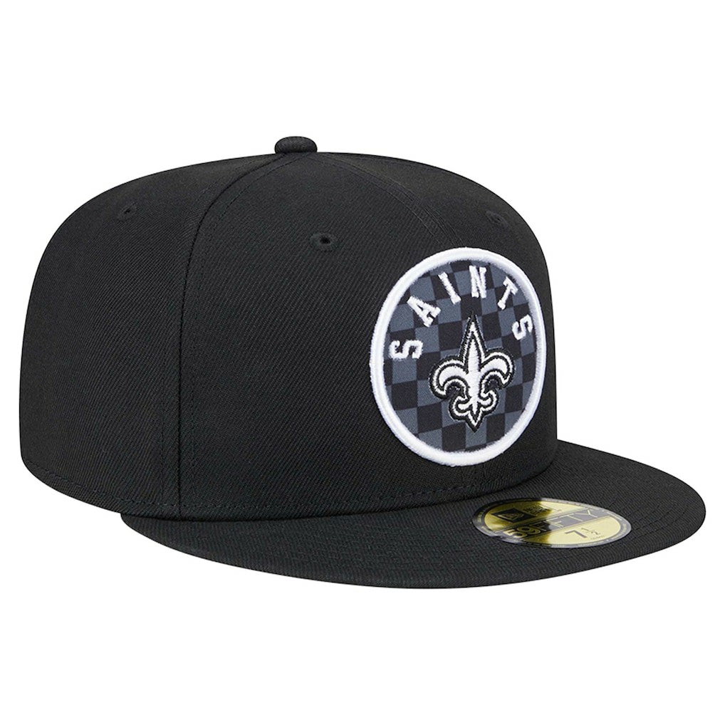 New Orleans Saints New Era Checkered 59FIFTY Fitted Hat Black - NFL