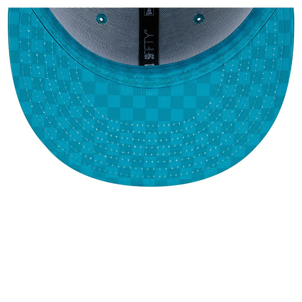 Miami Dolphins New Era Checkered 59FIFTY Fitted Hat Aqua - NFL
