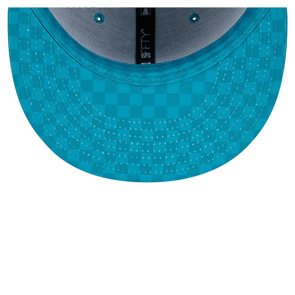 Miami Dolphins New Era Checkered 59FIFTY Fitted Hat Aqua - NFL