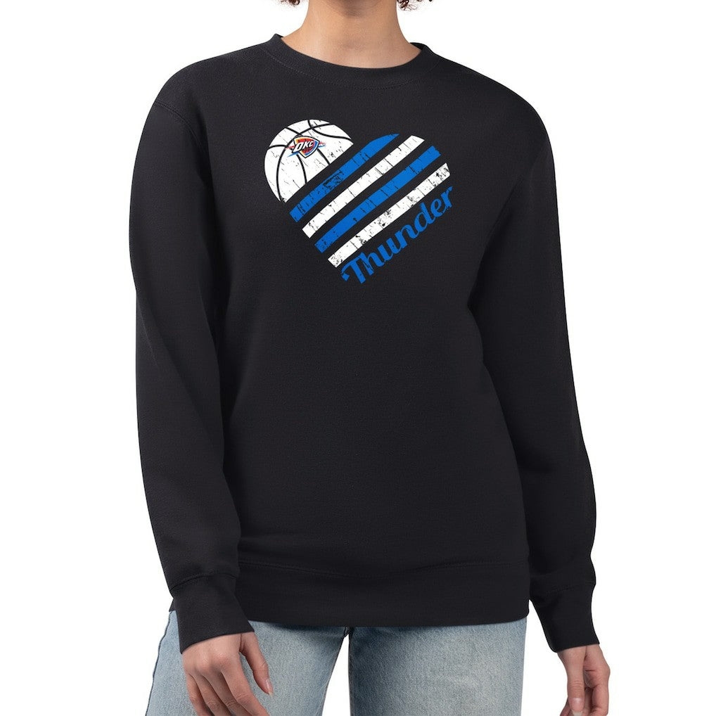 NBA - Oklahoma City Thunder G-III 4Her by Carl Banks Women's Heart Graphic Fleece Pullover Sweatshirt - Black