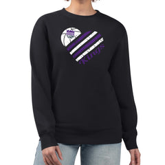 NBA - Sacramento Kings G-III 4Her by Carl Banks Women's Heart Graphic Fleece Pullover Sweatshirt - Black