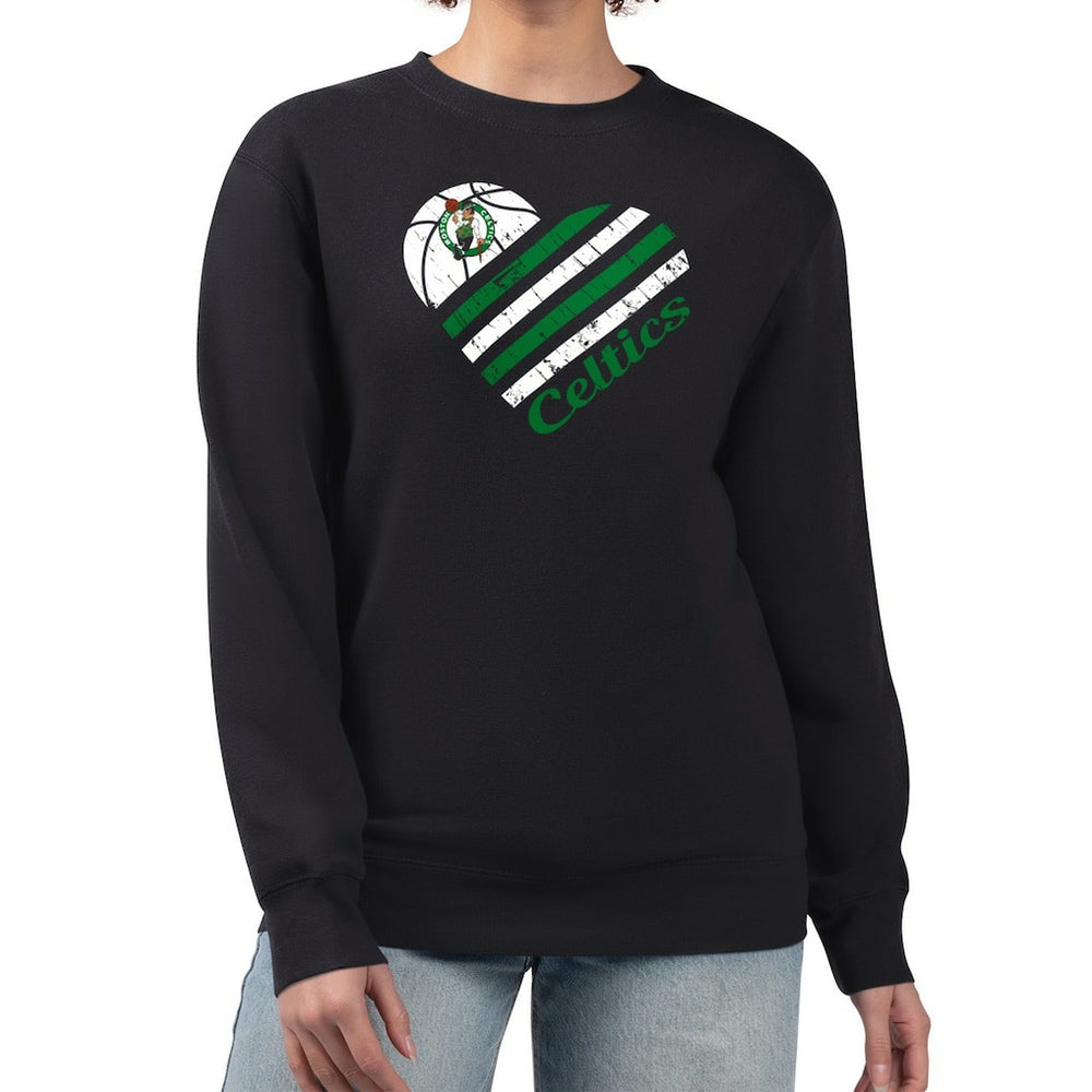 NBA - Boston Celtics G-III 4Her by Carl Banks Women's Heart Graphic Fleece Pullover Sweatshirt - Black