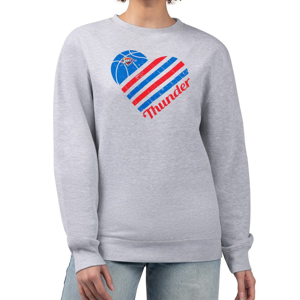 NBA - Oklahoma City Thunder G-III 4Her by Carl Banks Women's Heart Graphic Fleece Pullover Sweatshirt - Heather Gray