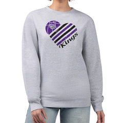 NBA - Sacramento Kings G-III 4Her by Carl Banks Women's Heart Graphic Fleece Pullover Sweatshirt - Heather Gray