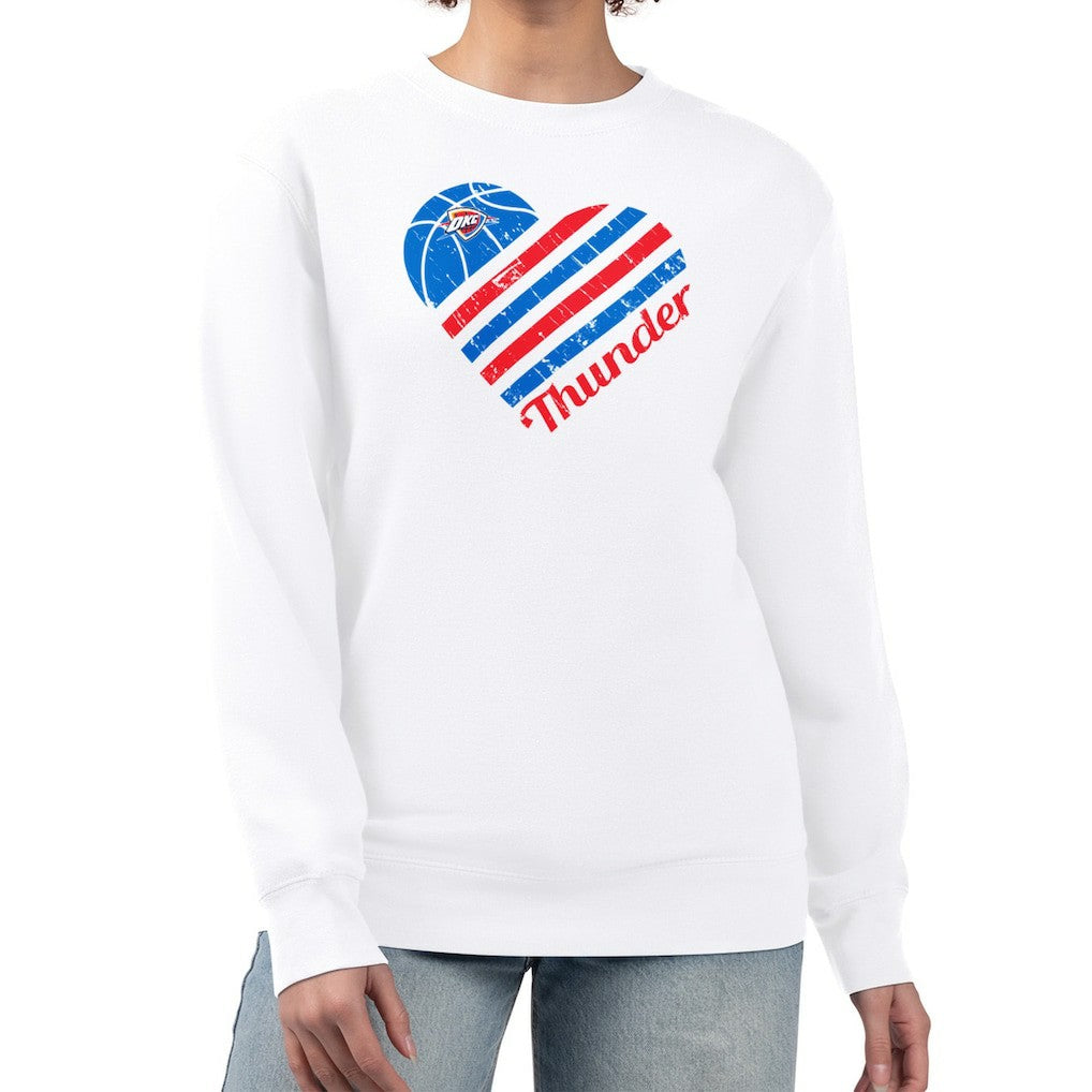 NBA - Oklahoma City Thunder G-III 4Her by Carl Banks Women's Heart Graphic Fleece Pullover Sweatshirt - White