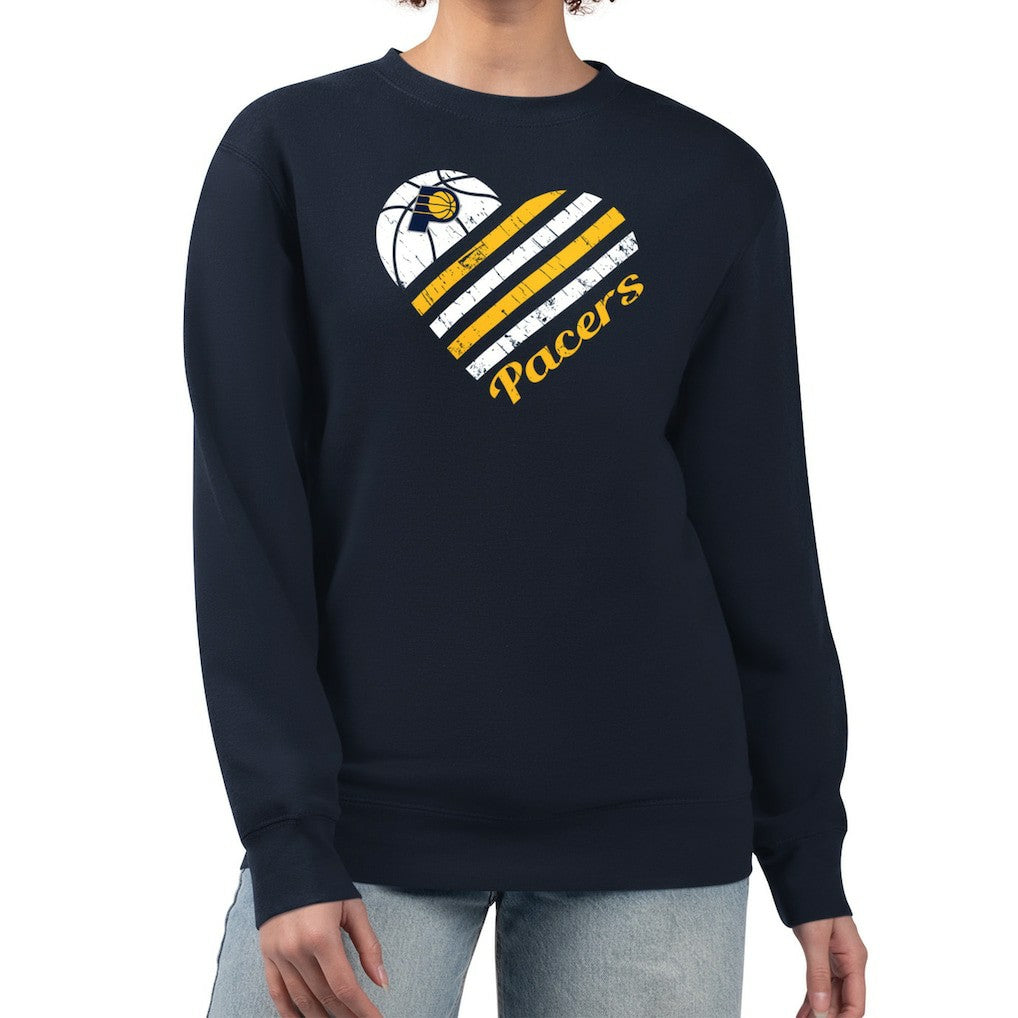 NBA - Indiana Pacers G-III 4Her by Carl Banks Women's Heart Graphic Fleece Pullover Sweatshirt - Navy