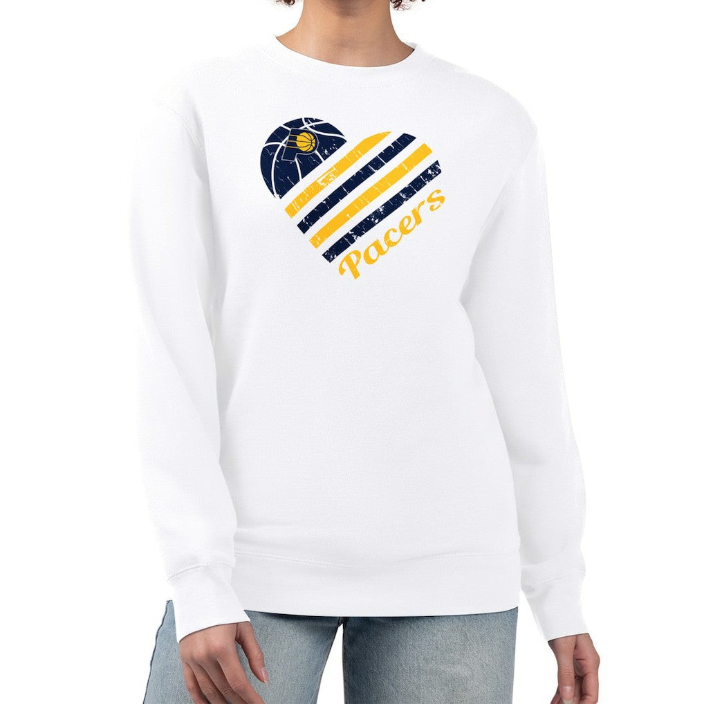NBA - Indiana Pacers G-III 4Her by Carl Banks Women's Heart Graphic Fleece Pullover Sweatshirt - White