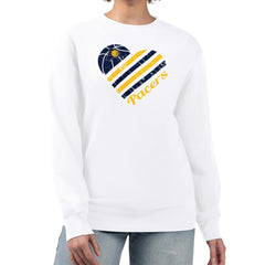 NBA - Indiana Pacers G-III 4Her by Carl Banks Women's Heart Graphic Fleece Pullover Sweatshirt - White