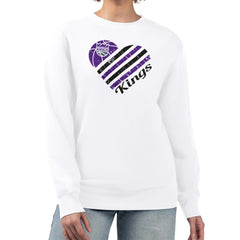NBA - Sacramento Kings G-III 4Her by Carl Banks Women's Heart Graphic Fleece Pullover Sweatshirt - White