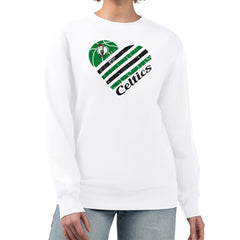 NBA - Boston Celtics G-III 4Her by Carl Banks Women's Heart Graphic Fleece Pullover Sweatshirt - White