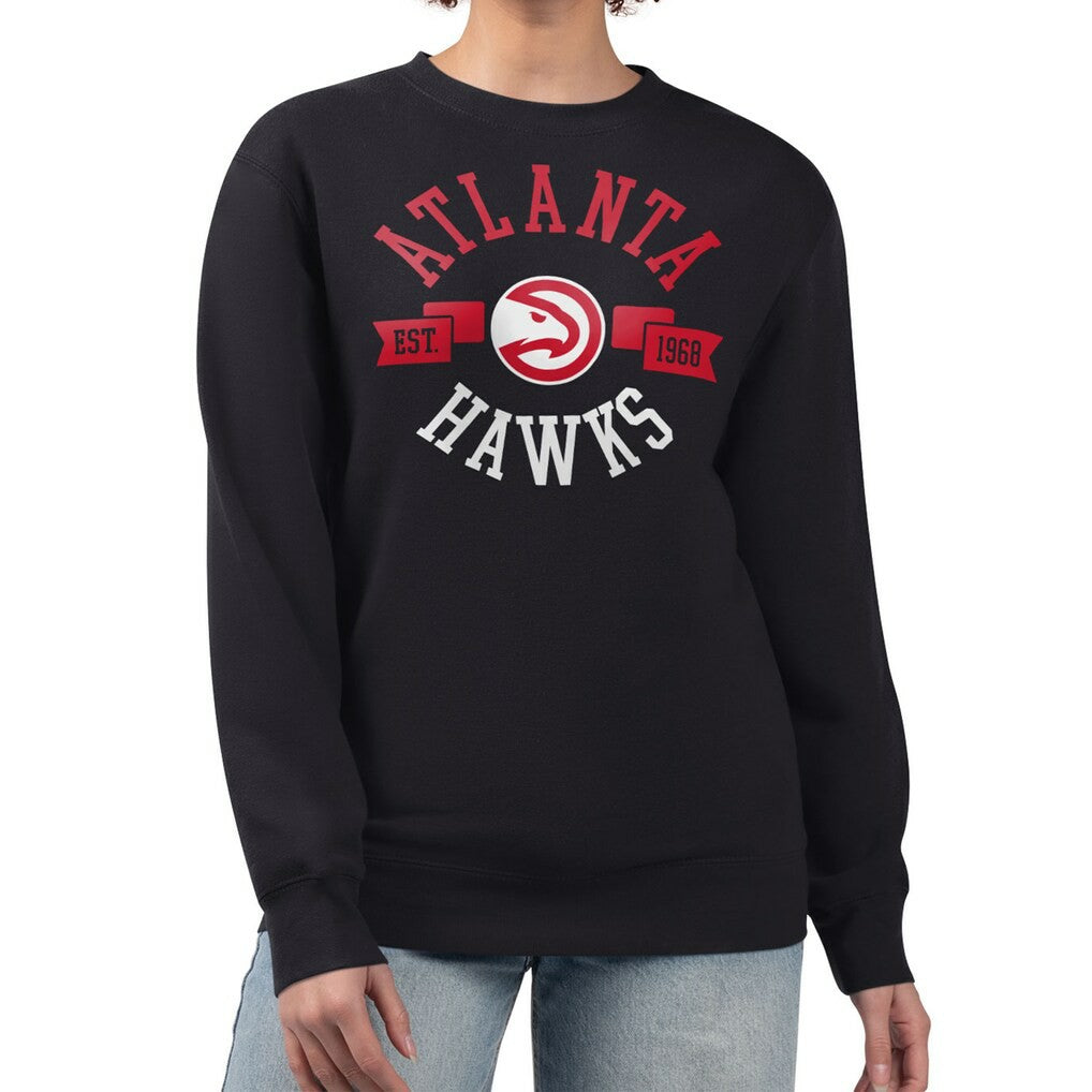 NBA - Atlanta Hawks G-III 4Her by Carl Banks Women's Large Team Logo Graphic Fleece Pullover Sweatshirt - Black