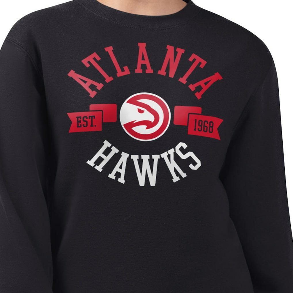 NBA - Atlanta Hawks G-III 4Her by Carl Banks Women's Large Team Logo Graphic Fleece Pullover Sweatshirt - Black