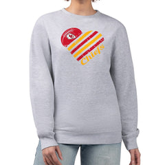 Kansas City Chiefs G-III 4Her by Carl Banks Women's Heart Graphic Fleece Pullover Sweatshirt Heather Gray - NFL