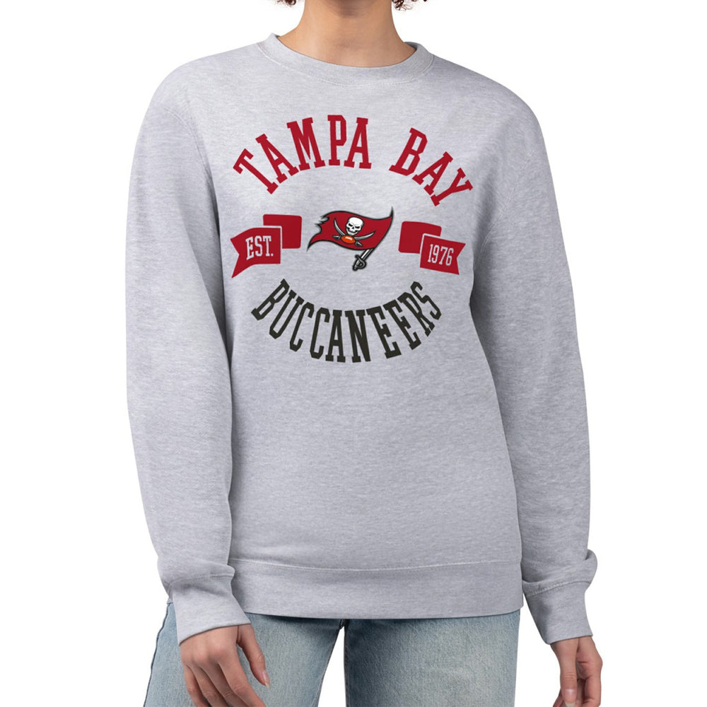 Tampa Bay Buccaneers G-III 4Her by Carl Banks Women's Large Team Graphic Fleece Pullover Sweatshirt Heather Gray - NFL