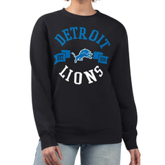 Detroit Lions G-III 4Her by Carl Banks Women's Large Team Graphic Fleece Pullover Sweatshirt Black - NFL
