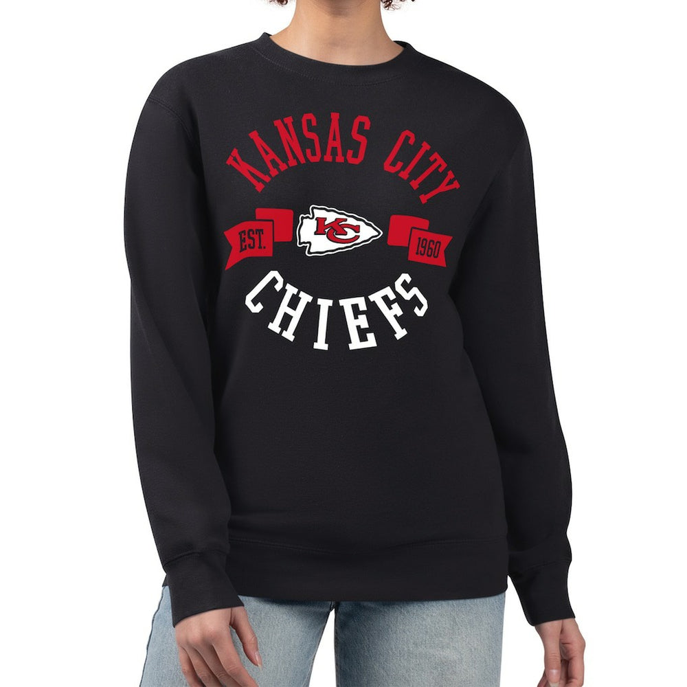Kansas City Chiefs G-III 4Her by Carl Banks Women's Large Team Graphic Fleece Pullover Sweatshirt Black - NFL
