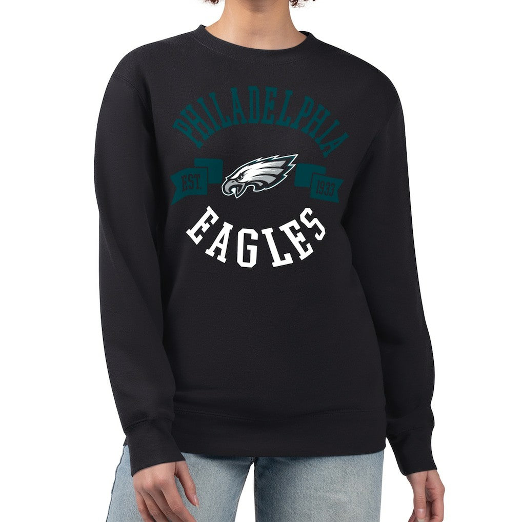 Philadelphia Eagles G-III 4Her by Carl Banks Women's Large Team Graphic Fleece Pullover Sweatshirt Black - NFL