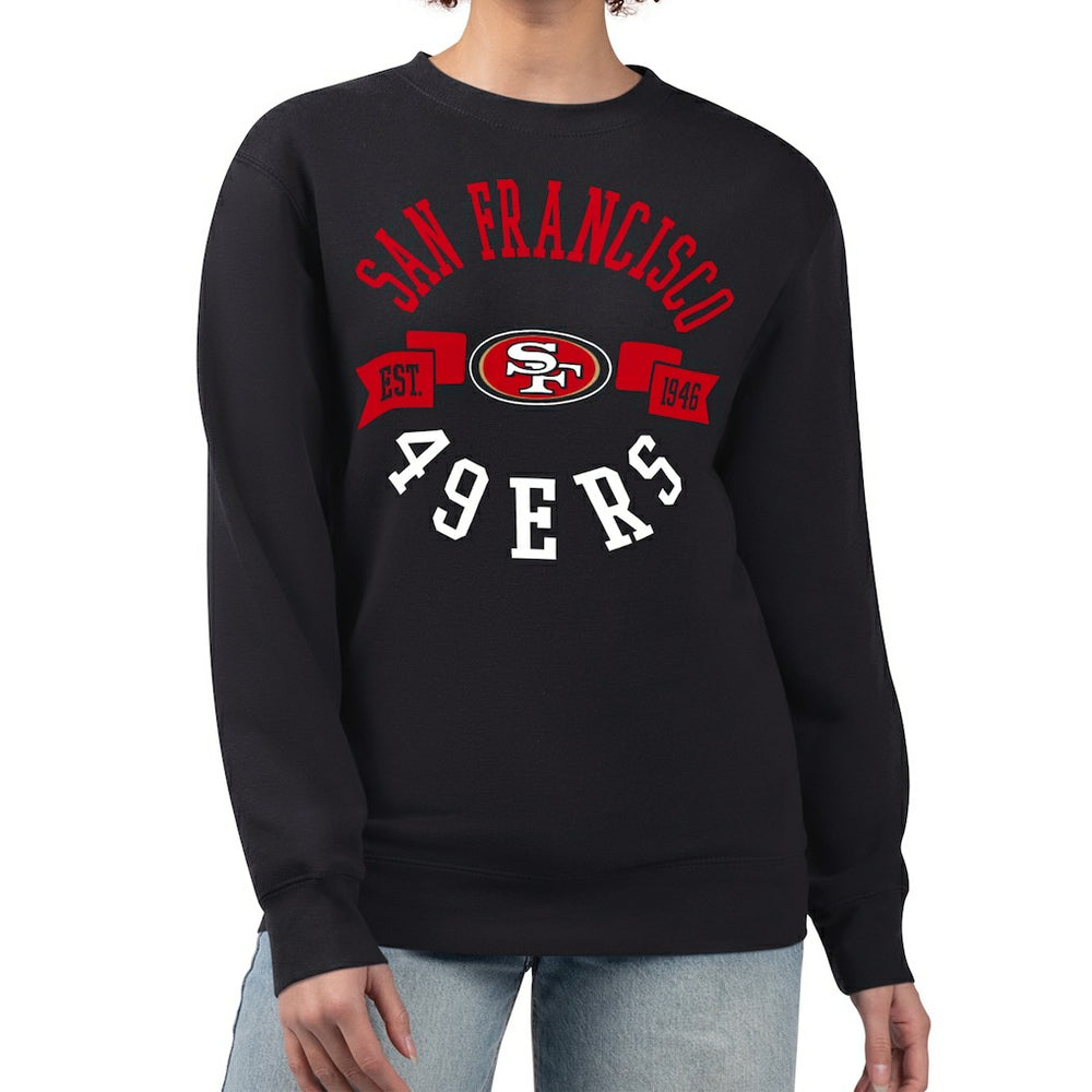 San Francisco 49ers G-III 4Her by Carl Banks Women's Large Team Graphic Fleece Pullover Sweatshirt Black - NFL