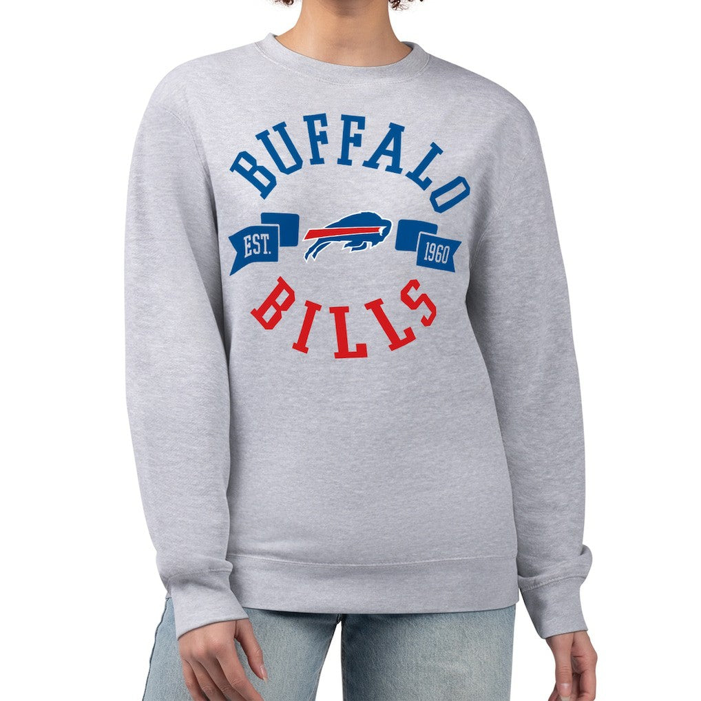 Buffalo Bills G-III 4Her by Carl Banks Women's Large Team Graphic Fleece Pullover Sweatshirt Heather Gray - NFL