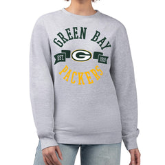 Green Bay Packers G-III 4Her by Carl Banks Women's Large Team Graphic Fleece Pullover Sweatshirt Heather Gray - NFL