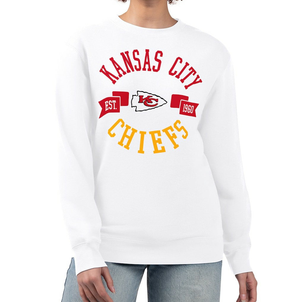 Kansas City Chiefs G-III 4Her by Carl Banks Women's Large Team Graphic Fleece Pullover Sweatshirt White - NFL