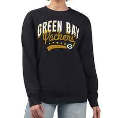 Green Bay Packers G-III 4Her by Carl Banks Women's Filigree Logo Graphic Fleece Pullover Sweatshirt Black - NFL
