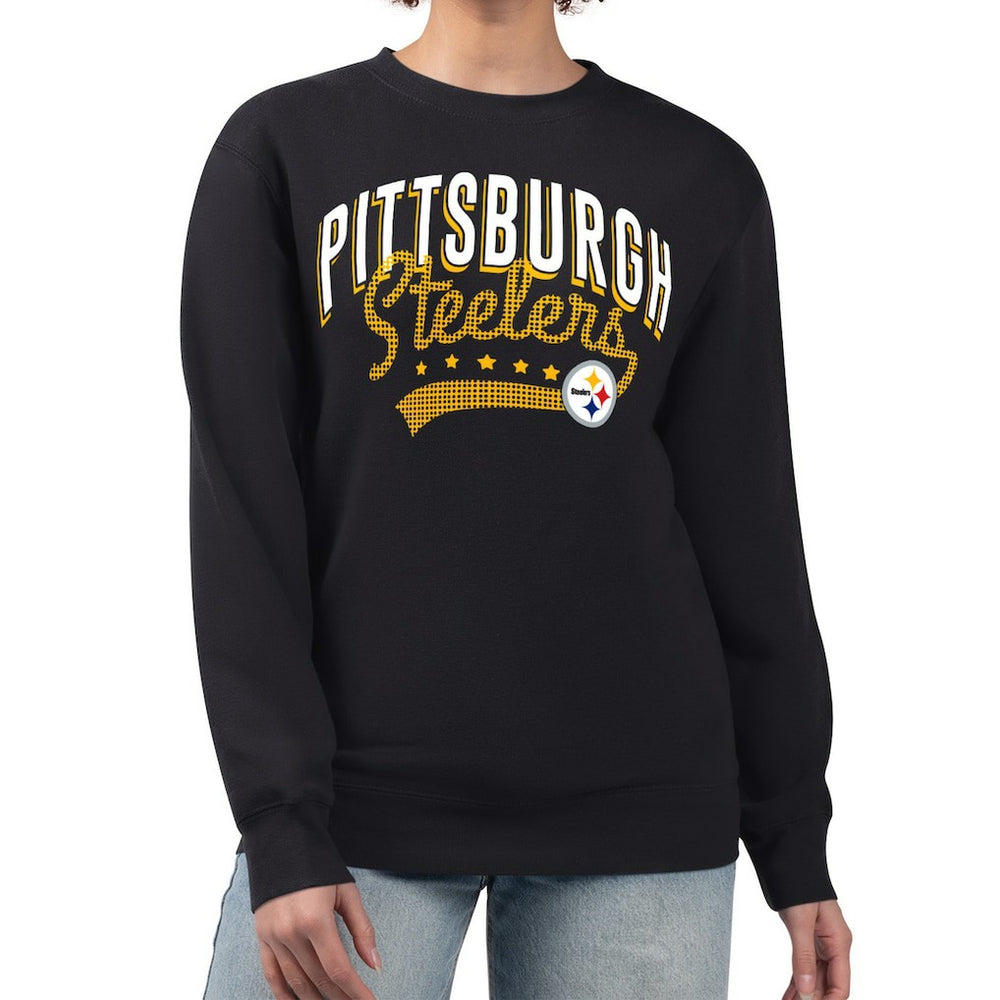 Pittsburgh Steelers G-III 4Her by Carl Banks Women's Filigree Logo Graphic Fleece Pullover Sweatshirt Black - NFL