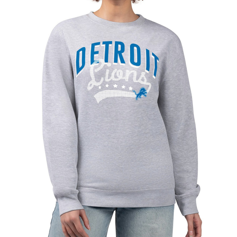 Detroit Lions G-III 4Her by Carl Banks Women's Filigree Logo Graphic Fleece Pullover Sweatshirt Heather Gray - NFL
