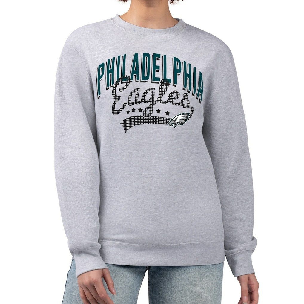 Philadelphia Eagles G-III 4Her by Carl Banks Women's Filigree Logo Graphic Fleece Pullover Sweatshirt Heather Gray - NFL