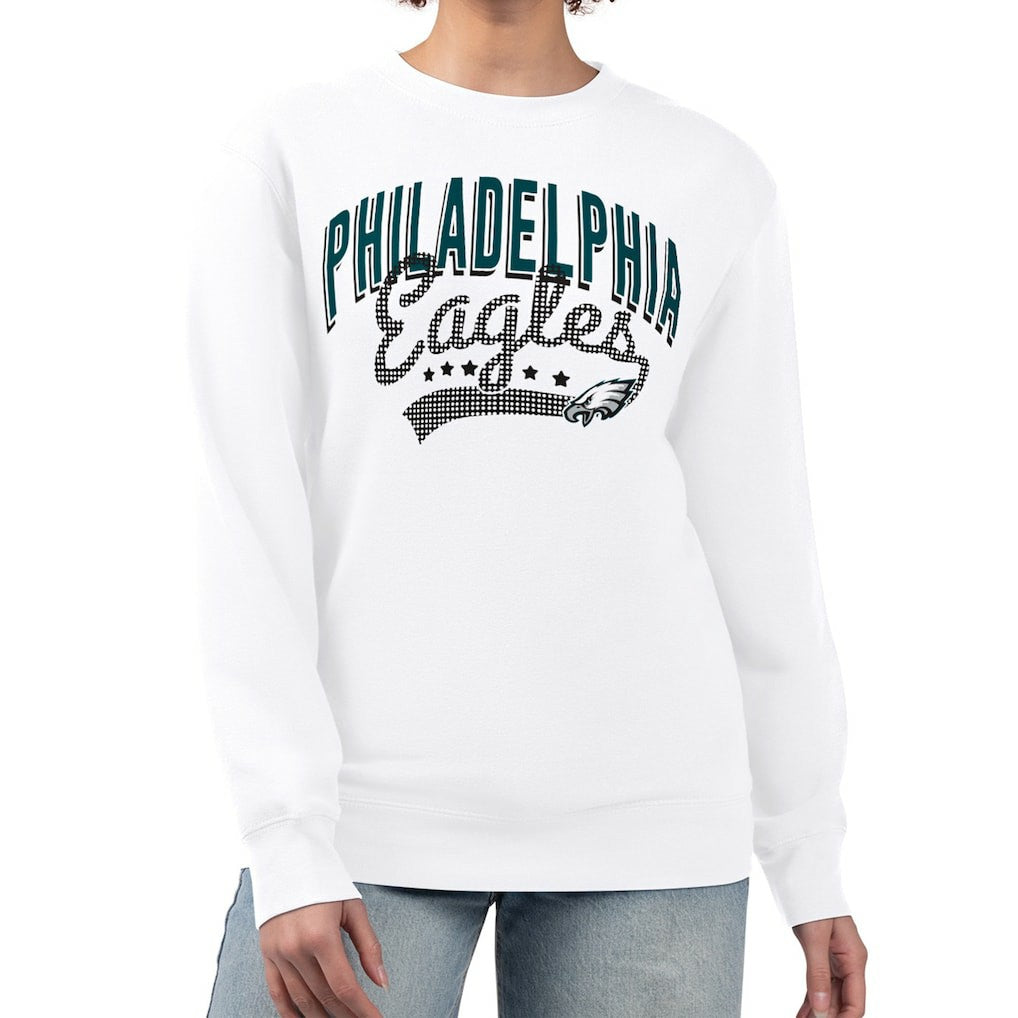 Philadelphia Eagles G-III 4Her by Carl Banks Women's Filigree Logo Graphic Fleece Pullover Sweatshirt White - NFL