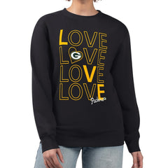 Green Bay Packers G-III 4Her by Carl Banks Women's Lots of Love Graphic Fleece Pullover Sweatshirt Black - NFL
