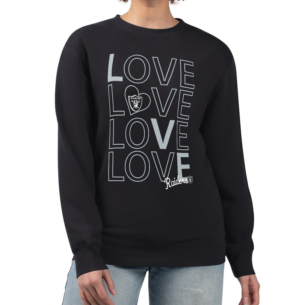 Las Vegas Raiders G-III 4Her by Carl Banks Women's Lots of Love Graphic Fleece Pullover Sweatshirt Black - NFL