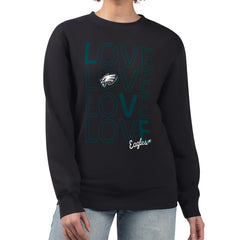 Philadelphia Eagles G-III 4Her by Carl Banks Women's Lots of Love Graphic Fleece Pullover Sweatshirt Black - NFL