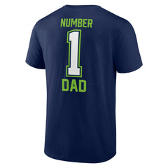 Seattle Seahawks Father's Day #1 Dad T-Shirt College Navy - NFL