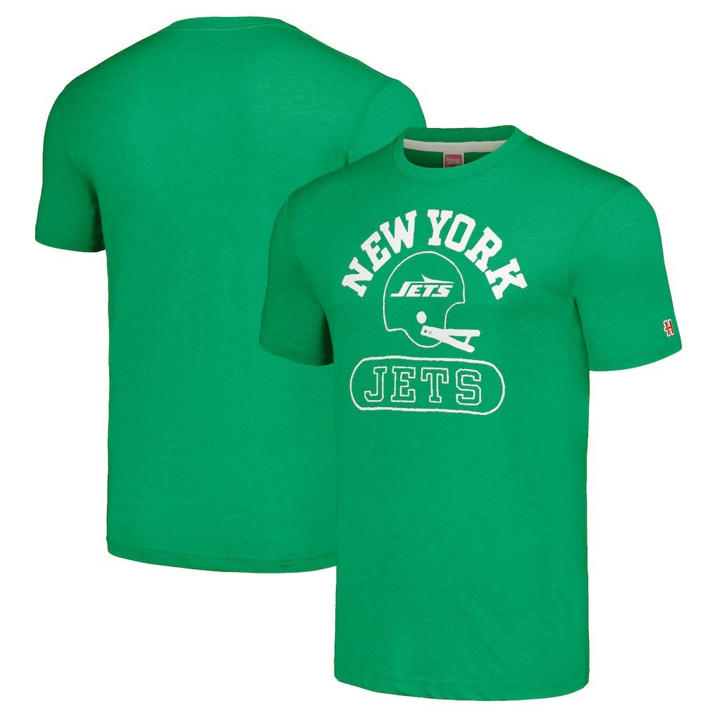New York Jets Homage Unisex Helmet Tri-Blend T-Shirt Green - NFL