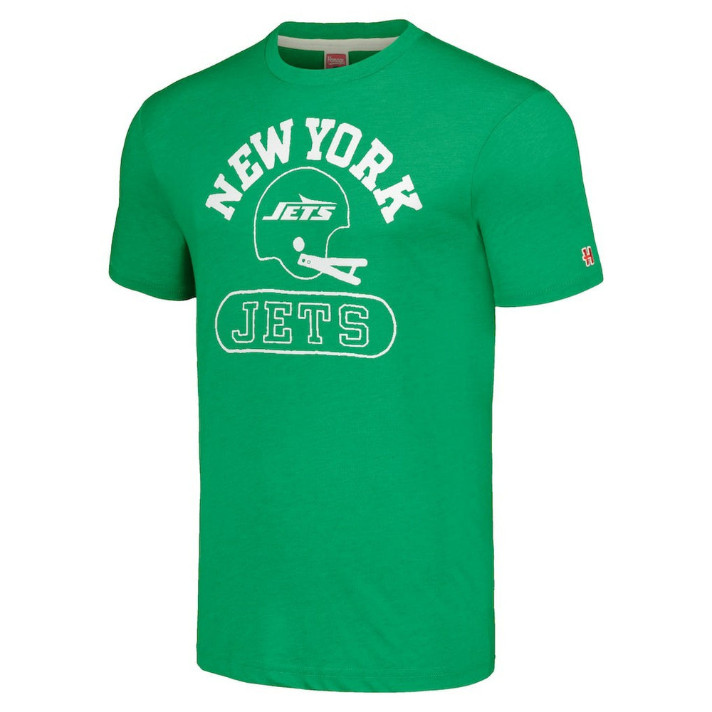 New York Jets Homage Unisex Helmet Tri-Blend T-Shirt Green - NFL