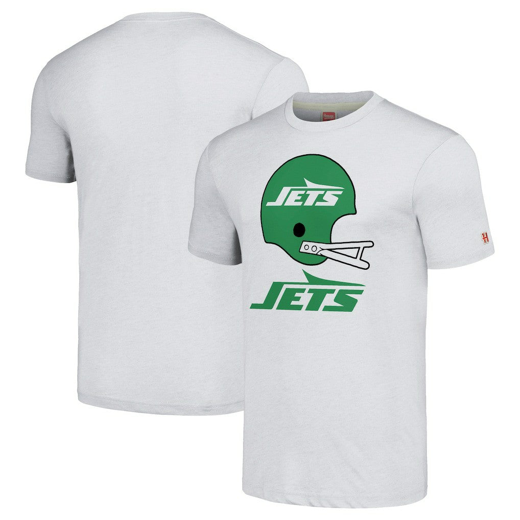 New York Jets Homage Unisex Big Helmet Tri-Blend T-Shirt White - NFL