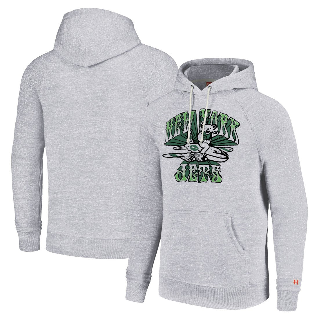 New York Jets Homage Unisex Grateful Dead Tri-Blend Pullover Hoodie White - NFL