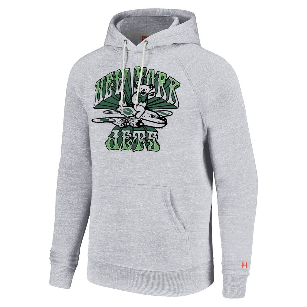 New York Jets Homage Unisex Grateful Dead Tri-Blend Pullover Hoodie White - NFL