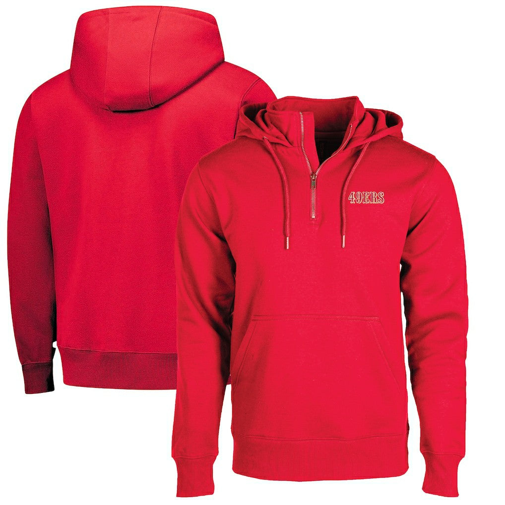 San Francisco 49ers Dunbrooke Unisex Defender Quarter-Zip Hoodie Scarlet - NFL