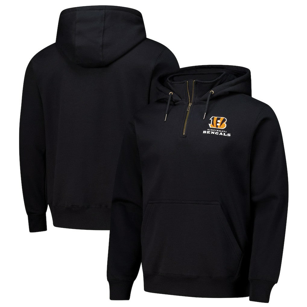 Cincinnati Bengals Dunbrooke Unisex Defender Quarter-Zip Hoodie Black - NFL