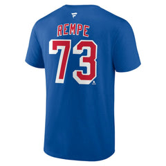 Matt Rempe New York Rangers Fanatics Authentic Stack Name & Number T-Shirt Blue