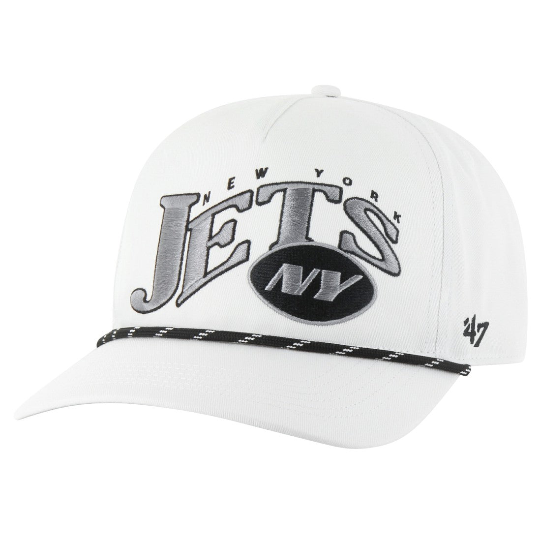 New York Jets '47 Wave Speckle Hitch Rope Adjustable Hat White - 47 brand