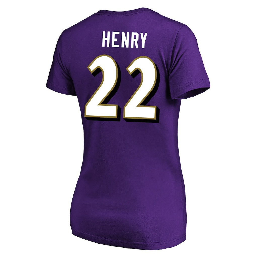 Derrick Henry Baltimore Ravens Women's Plus Size Fair Catch Name & Number Scoop Neck T-Shirt Purple - NFL