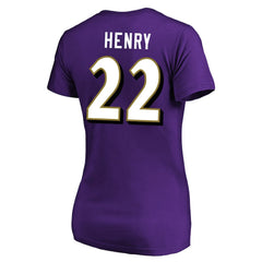 Derrick Henry Baltimore Ravens Women's Plus Size Fair Catch Name & Number Scoop Neck T-Shirt Purple - NFL